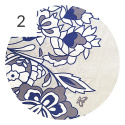 wzór kołdry / poduszki liście / kwiaty niebiesko szare