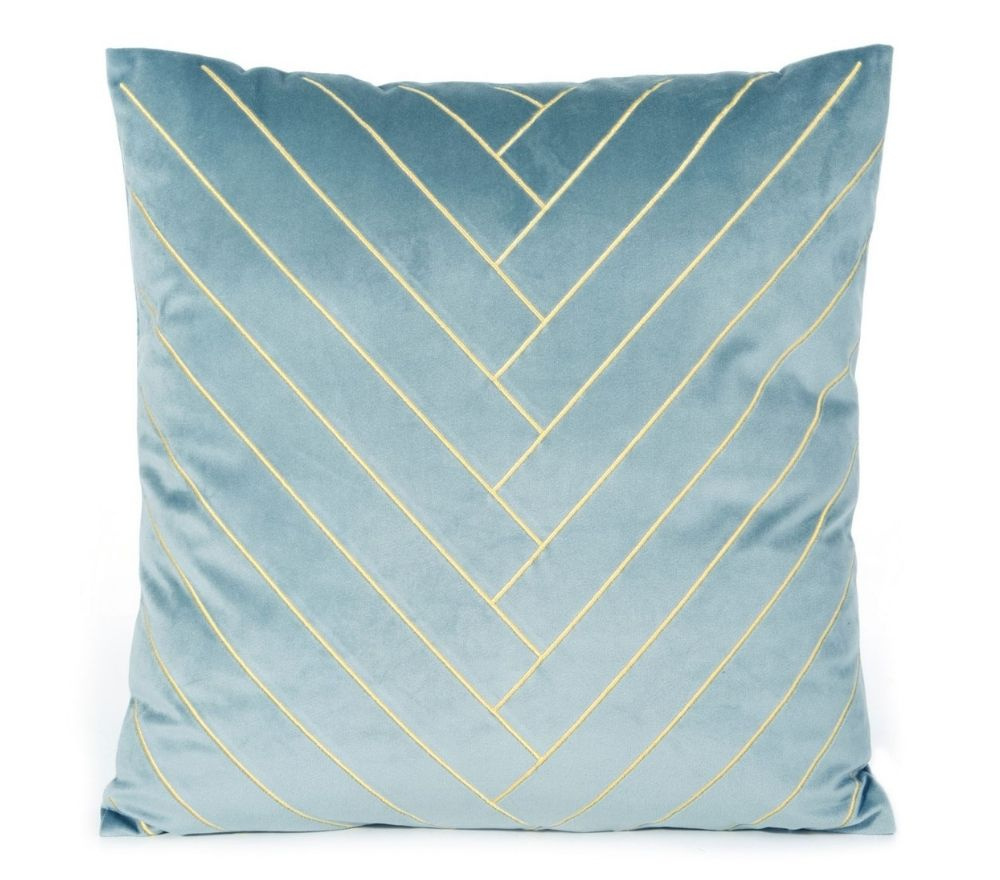 poduszka dekoracyjna w kolorze niebieskim na białym tle materiał pikowany