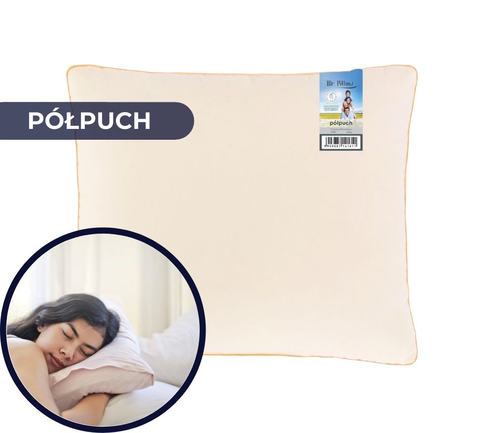 poduszka mr pillow półpuch w kolorze kremowym