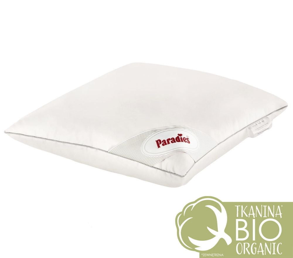 poduszka puchowa tessa medium organic paradies 40x60 cm bawełna organiczna 100% - batyst pucho-szczelny